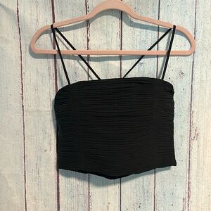 NWT Madewell Wendy Pleated Cotton Poplin Crop Top